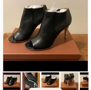Coach 9.5 Black Peeptoe Bootie